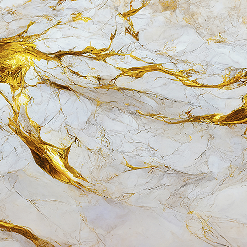 Adesivo Papel de Parede - Mármore Dourado e Branco